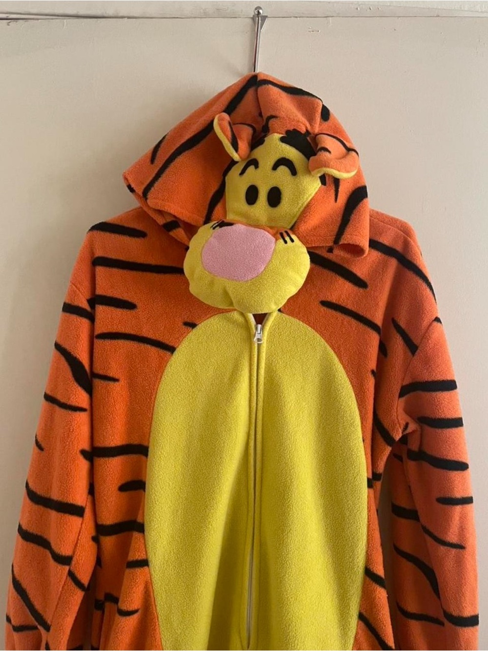 Amazon Orange and Black Tigger Fleece Jumpsuit with Yellow Belly